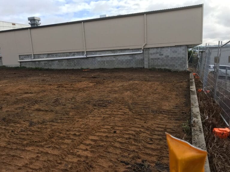 A big flat area where earthmoving works were done in Brisbane