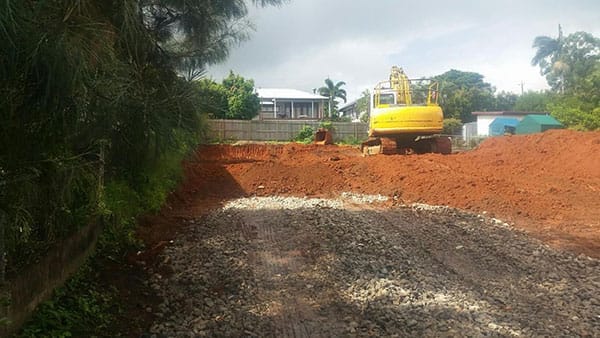 Excavator doing earthworks
